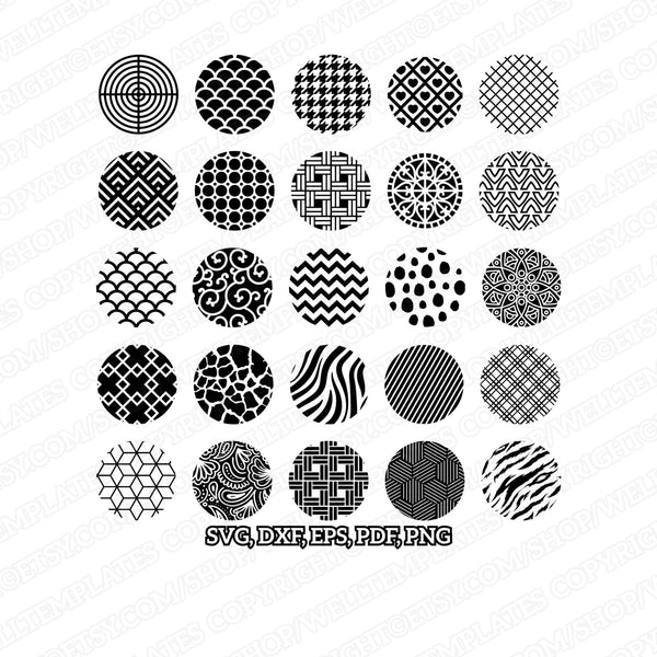 Round Keychain Patterns 25 Key Ring Patterns Svg Laser Cut File Ns01 Dnkworkshop