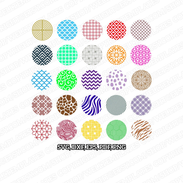 Download Round Keychain Patterns 25 Key Ring Patterns Svg Laser Cut File Ns01 Dnkworkshop