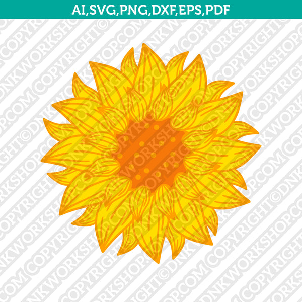 Download Flower Sunflower Svg Cut File Cricut Vector Sticker Decal Dxf Png Eps Dnkworkshop