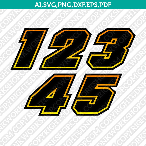 Supercross Motocross Nascar Racing Numbers Svg Cricut Cut File Dnkworkshop