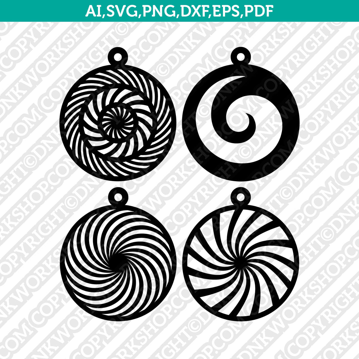 Wood Leather Acrylic Swirl Koru Spiral Earring Template SVG Pendant Cr –  DNKWorkshop