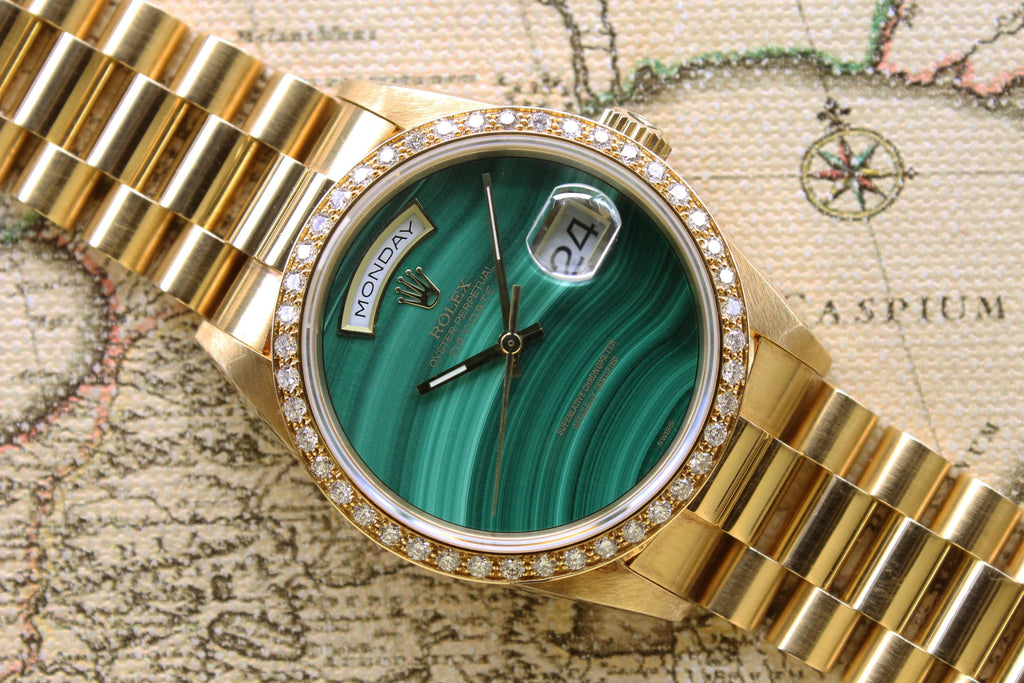 rolex day date malachite