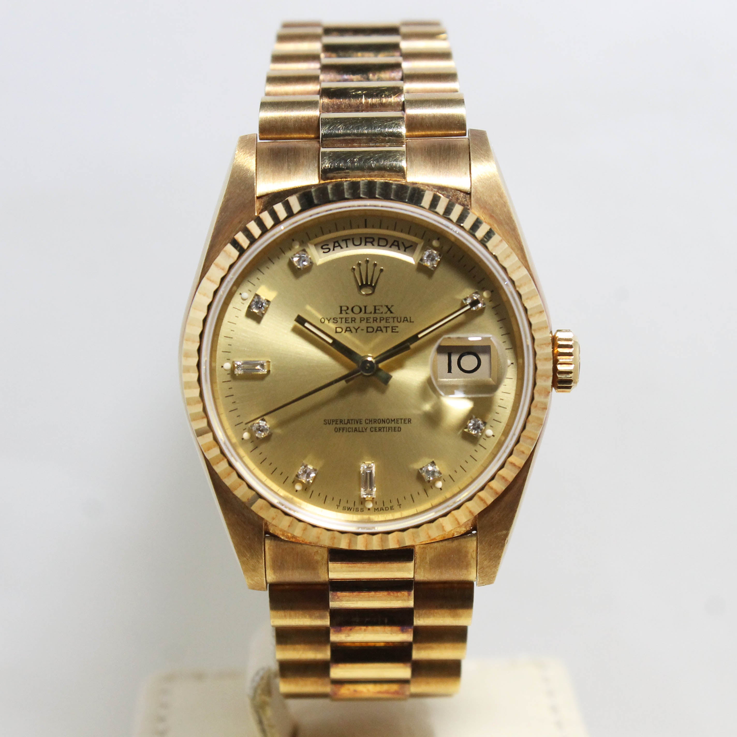 1990 Rolex Day Date Diamond Dial NOS Ref. 18238 (with Papers ...