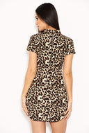 Leopard Print Curve Hem Dress