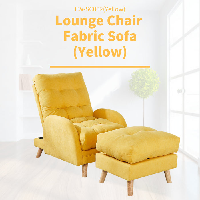 yellow chair with ottoman