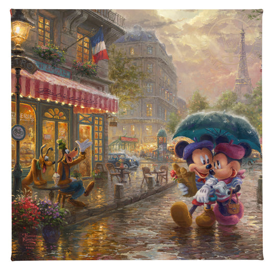 Thomas Kinkade Disney - Mickey and Minnie in Paris - 300 Oversized Pie –