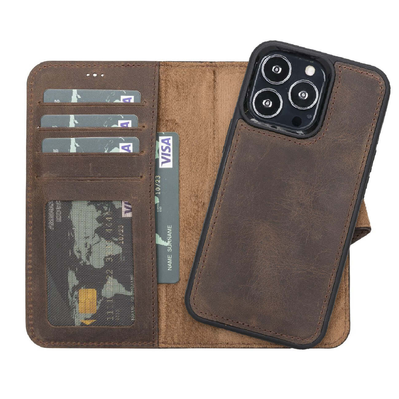 iPhone 13 Pro Leather Wallet Case with Kickstand