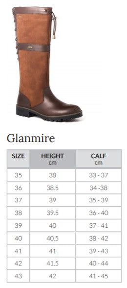 Dubarry Glanmire Boot size guide The Woolshed Australia