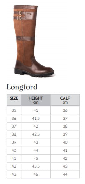 Dubarry Longford Boot size guide The Woolshed Australia
