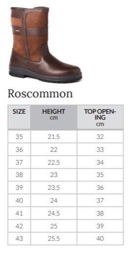 Dubarry Roscommon Boot size guide The Woolshed Australia