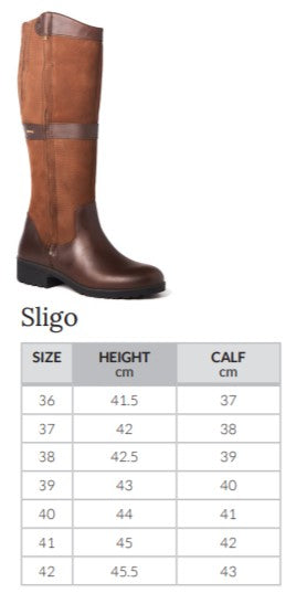 Dubarry Sligo Boot size guide The Woolshed Australia