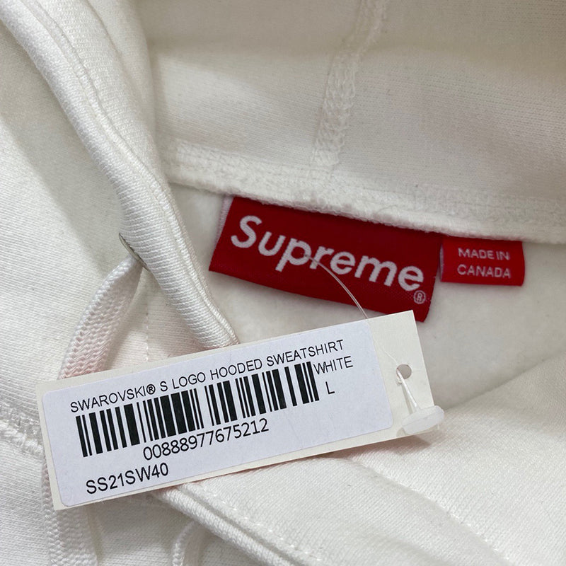 Supreme Swarovski S Logo Hooded Sweatshirt White – Tenisshop.la