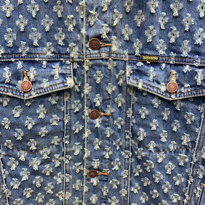 Supreme Hole Punch Denim Trucker Jacket – Tenisshop.la