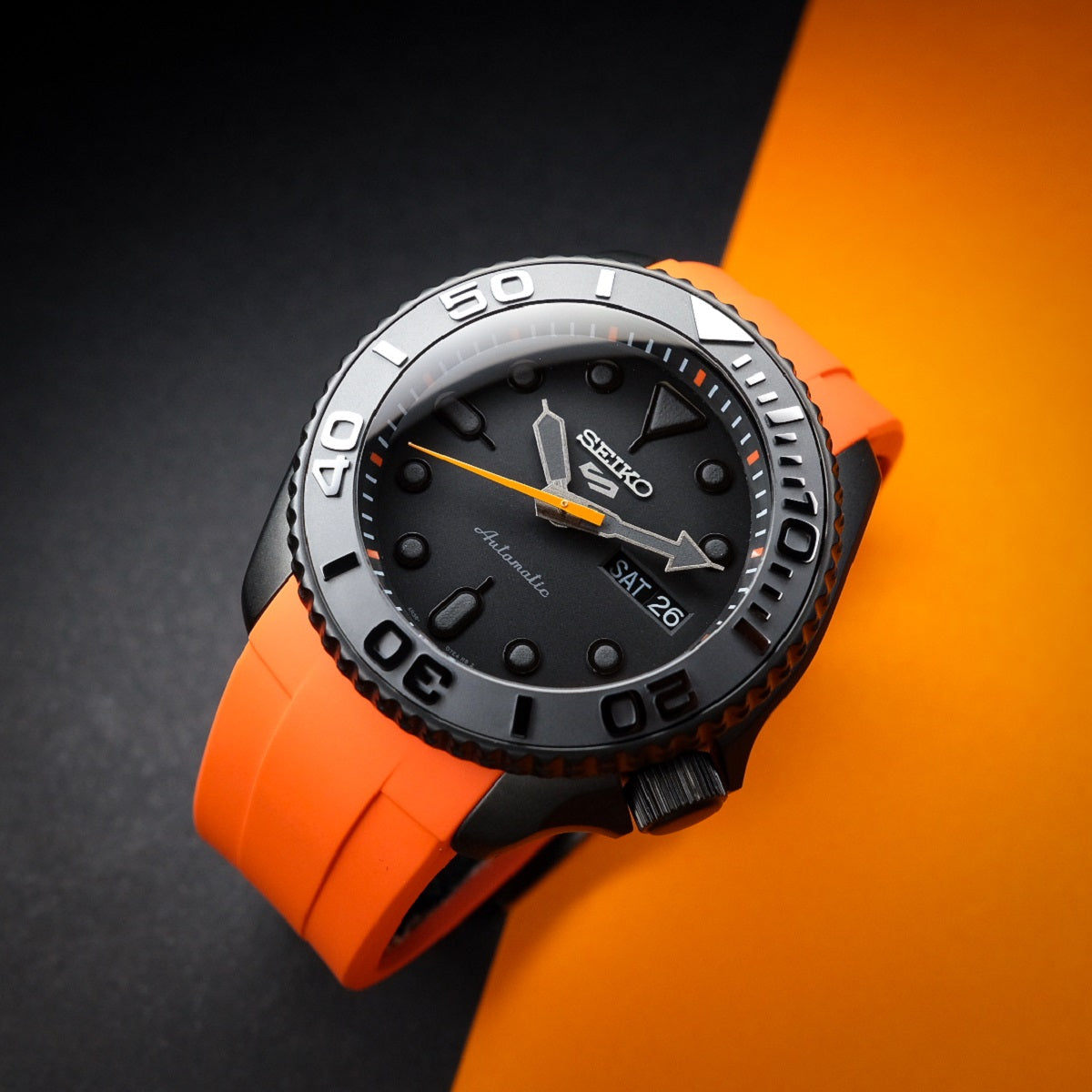 Blackout / Orange 5KX - A Modified Seiko SRPD79K1 – CS Watches