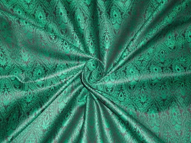 BROCADE FABRIC EMERALD GREEN X BLACK – The Fabric Factory