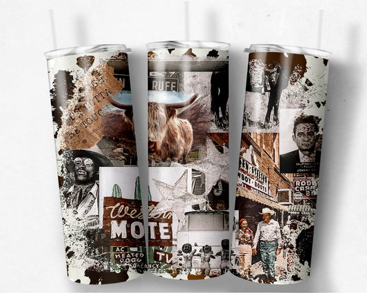 Western Small Town Collage tumbler