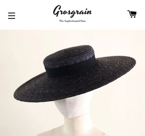 Grosgrain Hat wide-brimmed black boater Kate with Ms. Lydia Tomlinson in Royal Ascot 2023