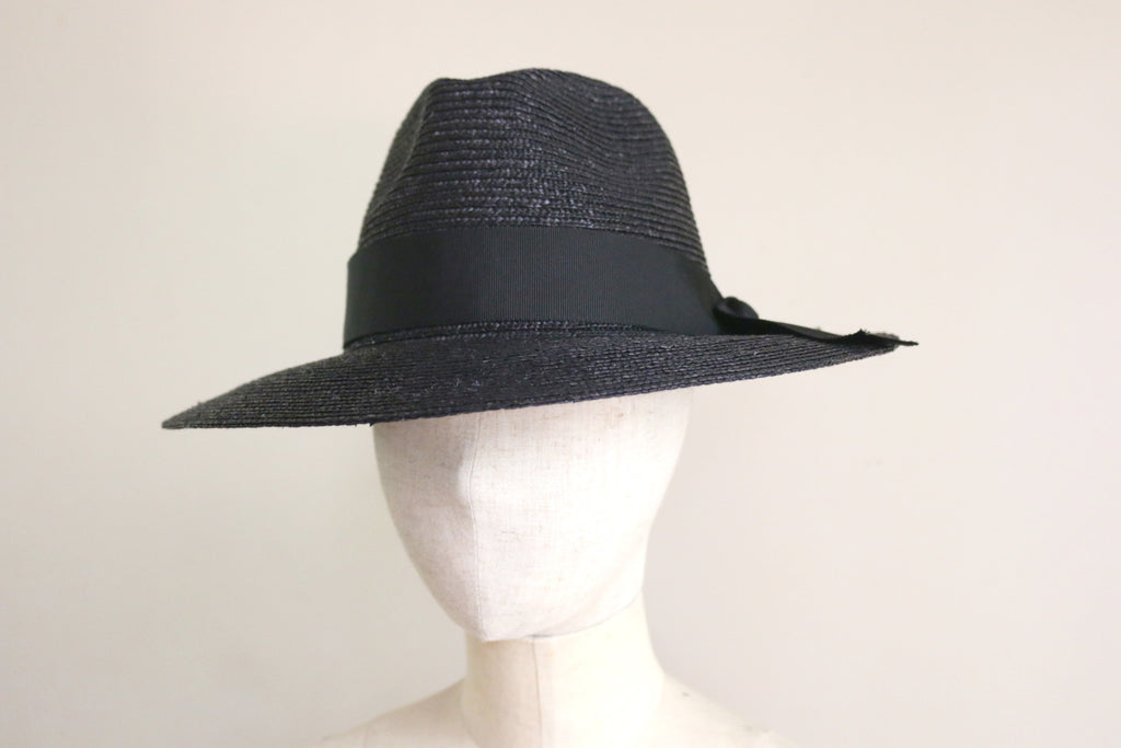 Awake Couture Tall Straw Hat in Black