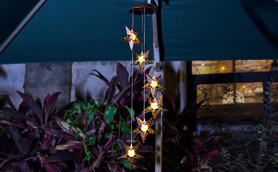 Unique Solar Star Wind Chimes Light and Crafts