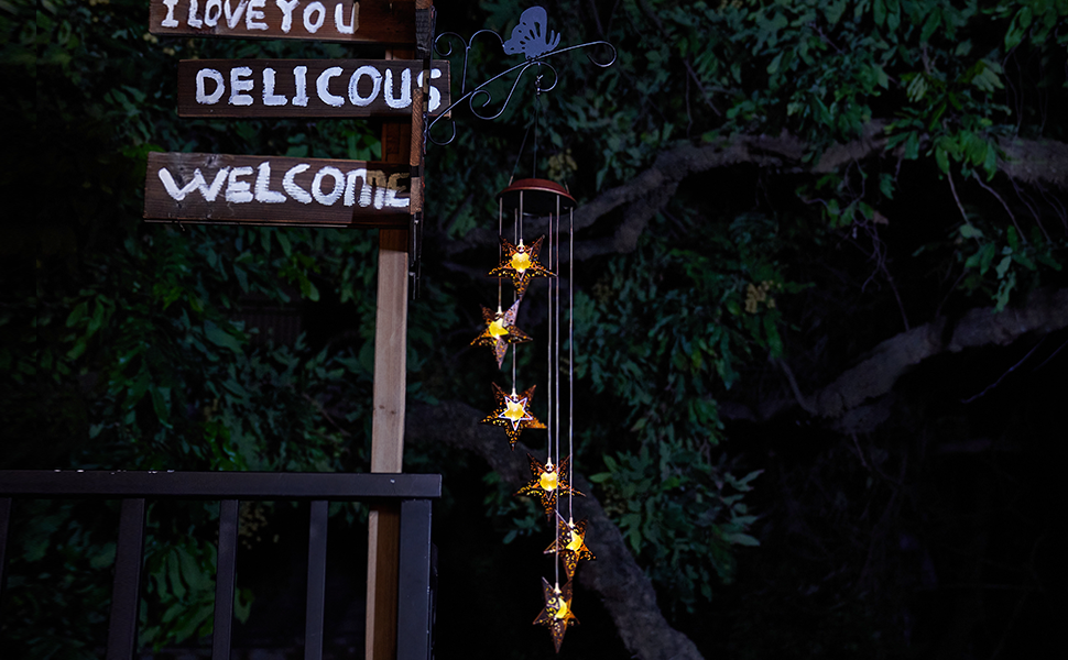 Unique Solar Star Wind Chimes Light and Crafts