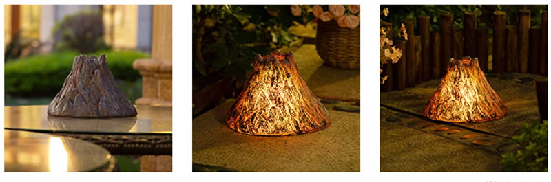 Volcano Burning Scenes Solar Lights,Desktop Decorative Lights