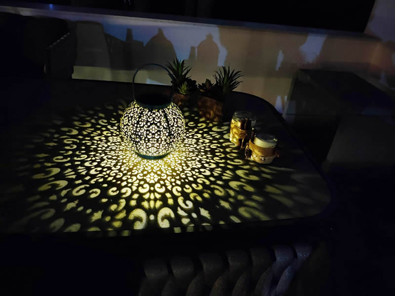 garden blue lantern solar light
