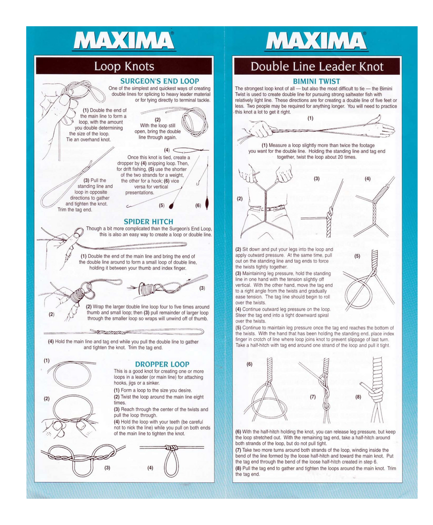 The MAXIMA Fishing Knot Guide - Line-to-Terminal & Line-to-Line Knots