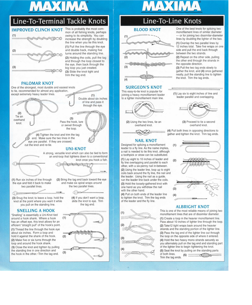 The MAXIMA Fishing Knot Guide - Loop & Double Line Leader Knots