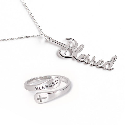 Blessed necklace and ring combo from Always Blessed