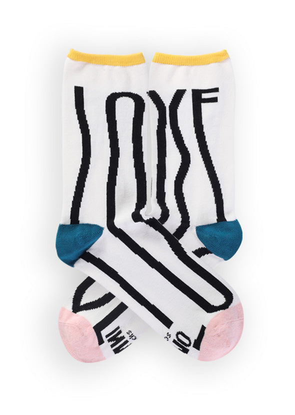 Black Unisex Mid-Calf Knit Socks