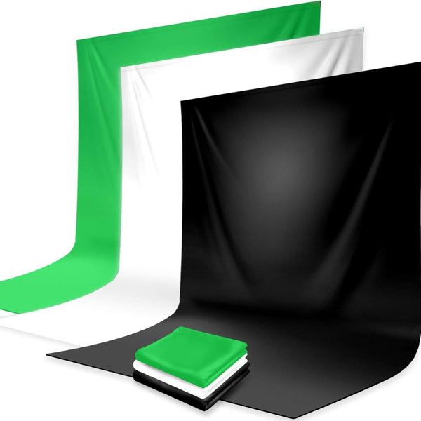 ProFlex Muslin Photo Backdrop - Versatile, Available in Green, White, Black for Photography & Video - mylensball.com.au