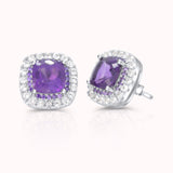 Authentic amethyst and white topaz earrings