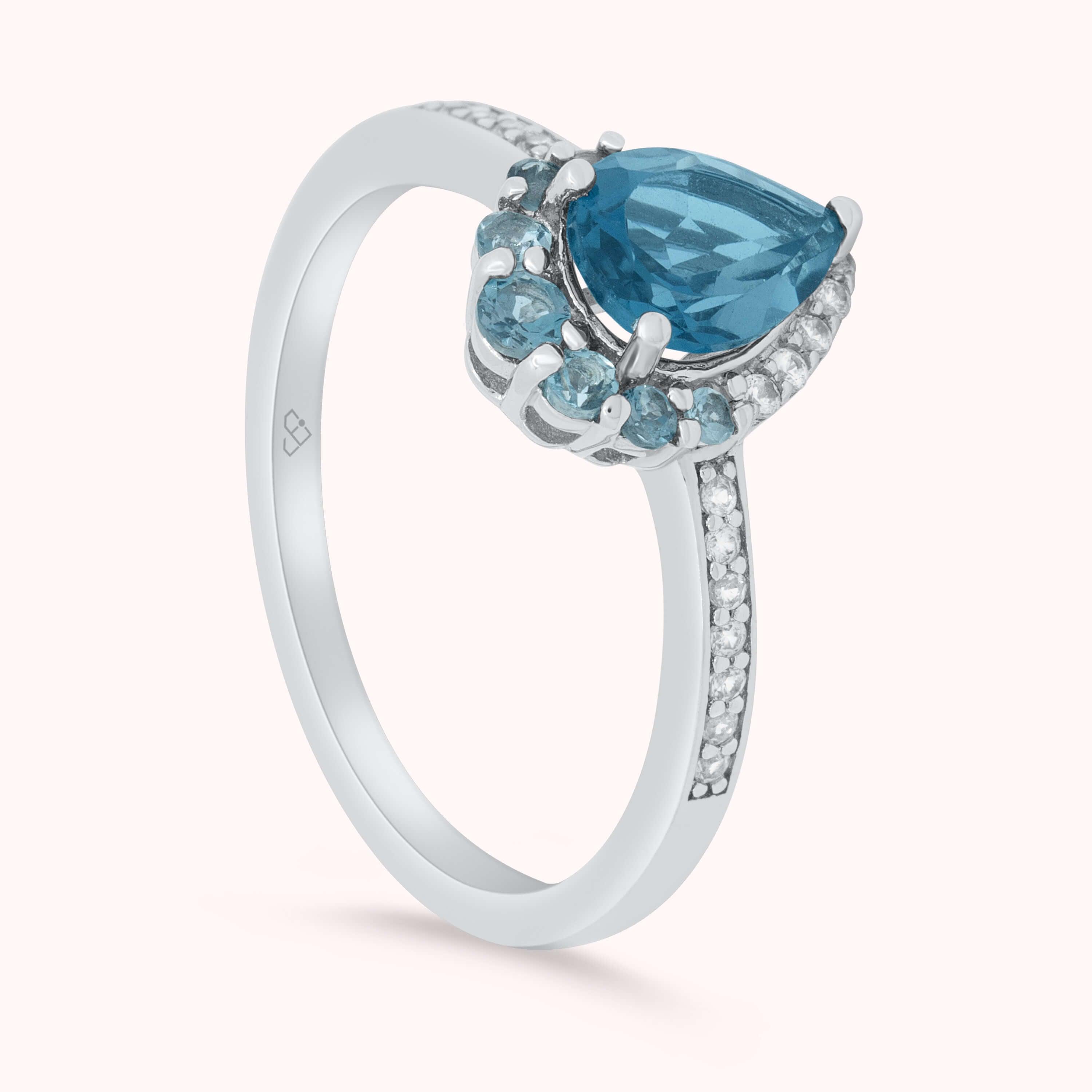 Iceberg Ring Authentic London Blue Topaz Ring