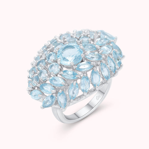 Woman Jewelry Natural Sky Blue Topaz Gemstone