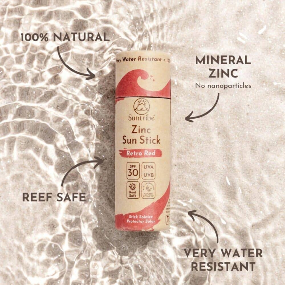 Billede af Suntribe - Natural Mineral Zinc Sun Stick SPF 30 - Retro Red