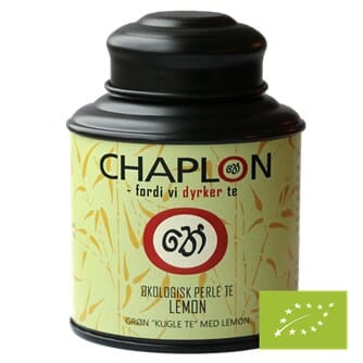 Se Chaplon Grøn Perle Te Lemon dåse Økologisk, 80g hos Suztain