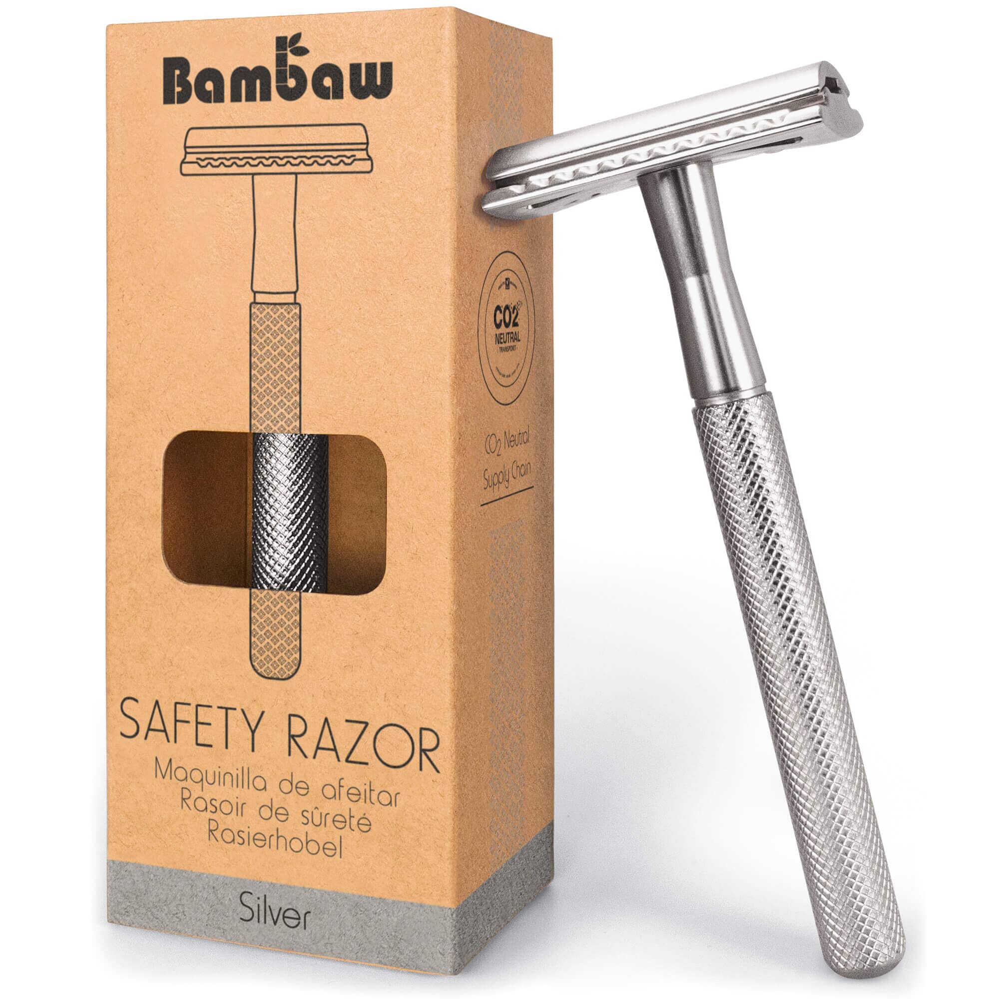 Se Bambaw - Barberskraber Safety Razor - Silver hos Suztain