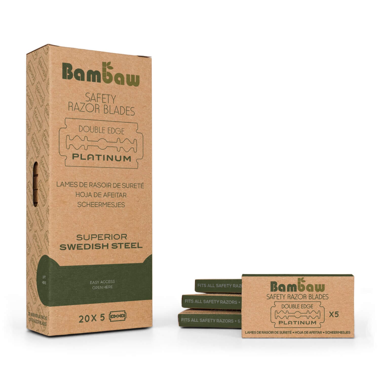 Se Bambaw safety razor blades double edge platinum 20 x 5 blade hos Suztain