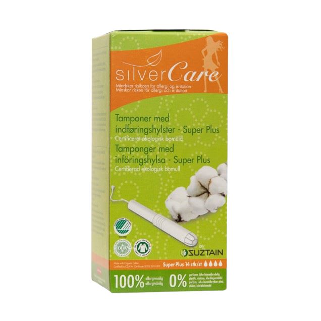 Billede af Suztain - Silvercare By - Tampon Med Hylster - 14 Stk - Super Plus