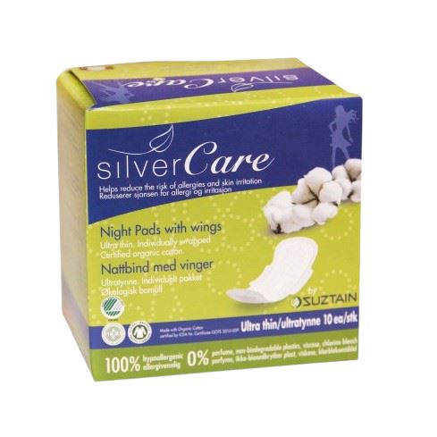 Billede af Suztain - Silvercare By - Natbind Med Vinger - 10 Stk - Ultra Tynd