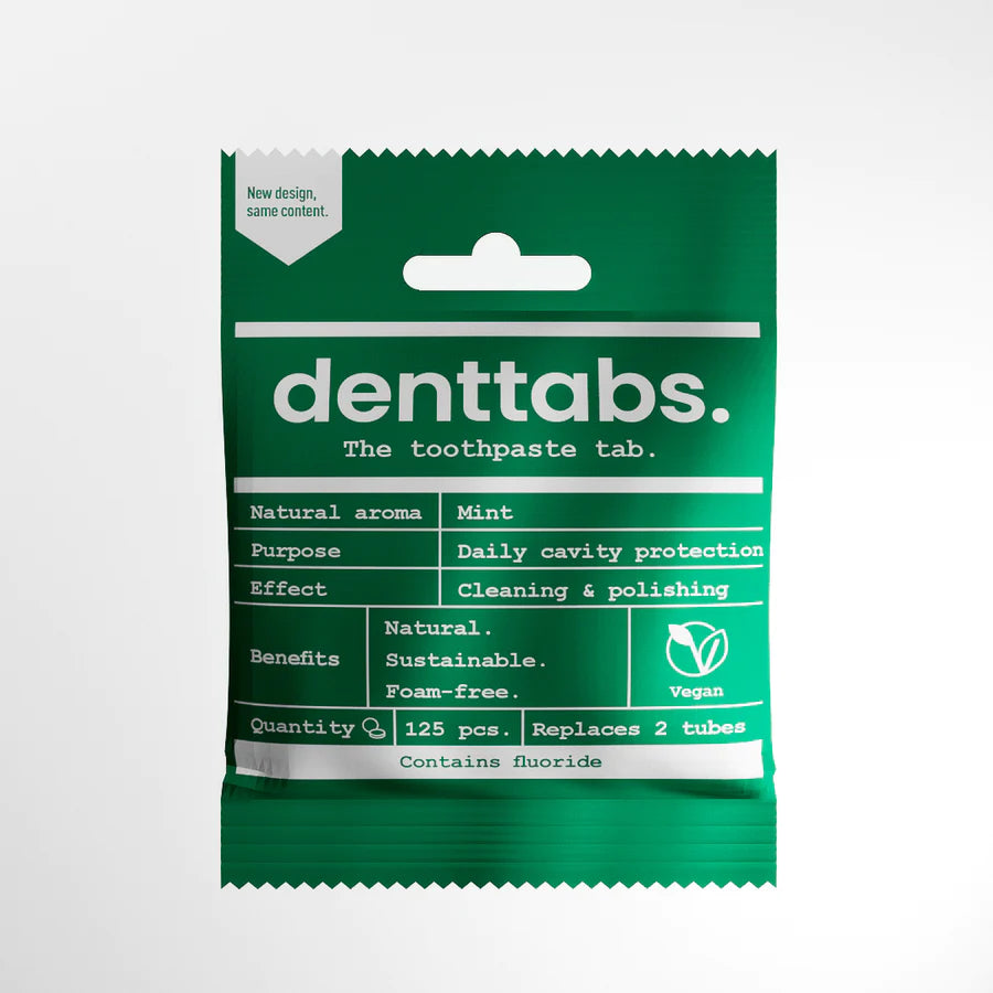 Billede af Denttabs - Tandpasta Tabletter Mint 125 Stk - Med Fluorid hos Suztain