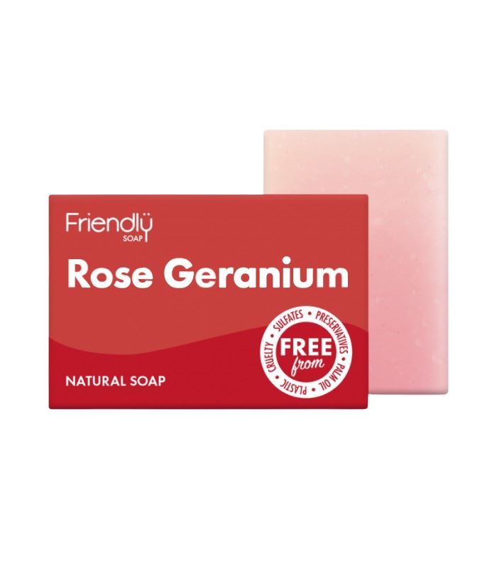 Billede af Friendly Soap - Friendly Sæbebar - Rose & Geranium - 95 Gram