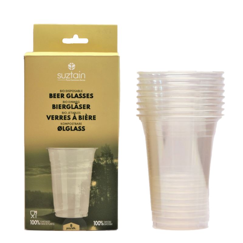 Se Suztain - Ølglas Plastikfri - 8 Stk 0,4 Ltr hos Suztain