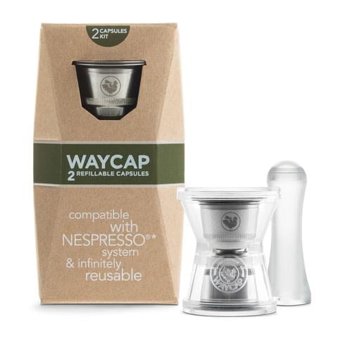 WayCap - 2 Genanvendelig Kaffekapsel I Ståltil Nespresso