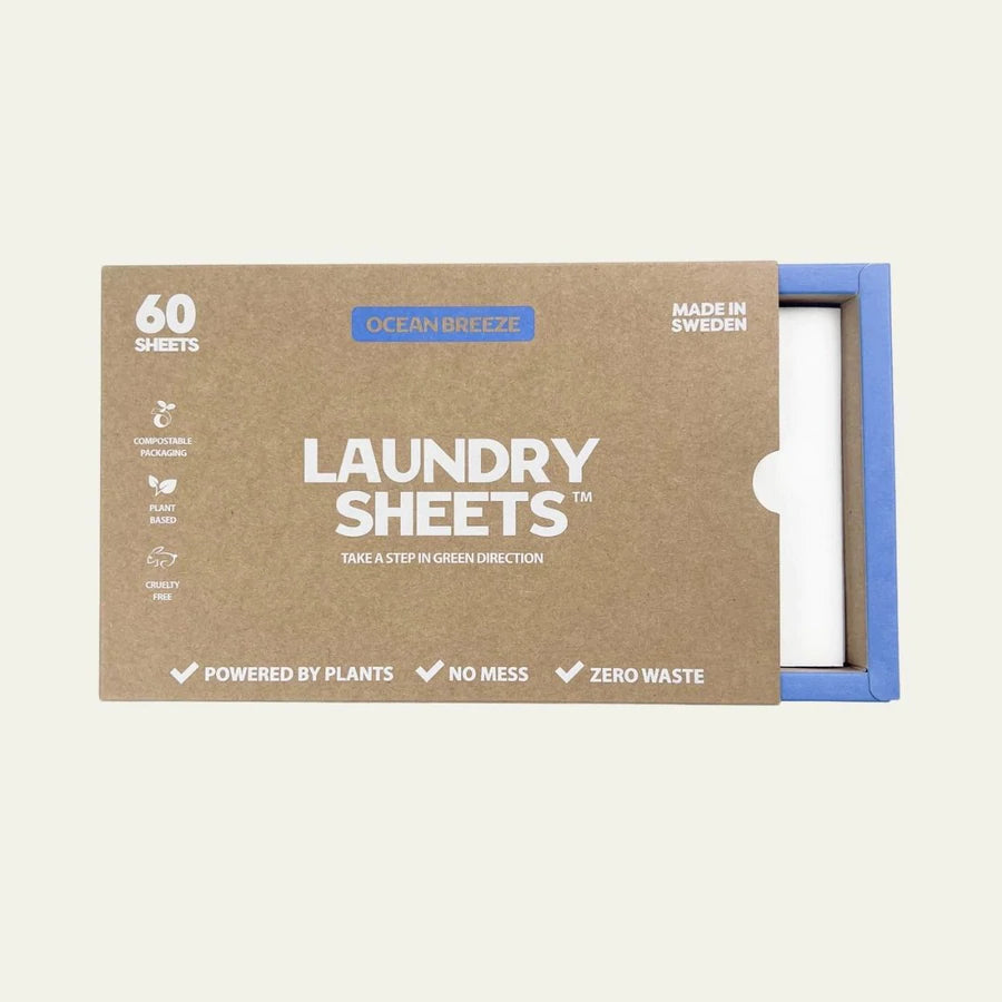 Billede af Laundry Sheets - LAUNDRY SHEETS - VASKEMIDDEL I STRIPS (60 VASKE) - OCEAN BREEZE