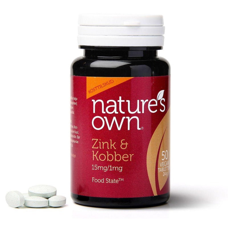 Se Natures Own - Nature's Own Zink & Kobber - 50 Kapsler hos Suztain