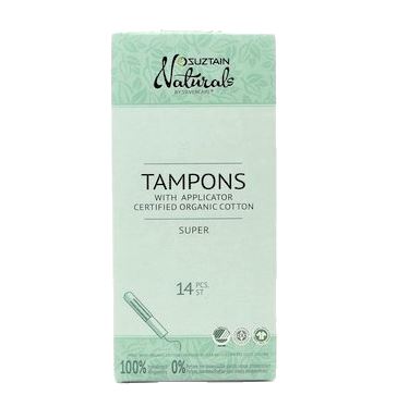 Billede af Suztain - Naturals - Økologisk Bomuld Tampon Med Hylster - 14 Stk - Super