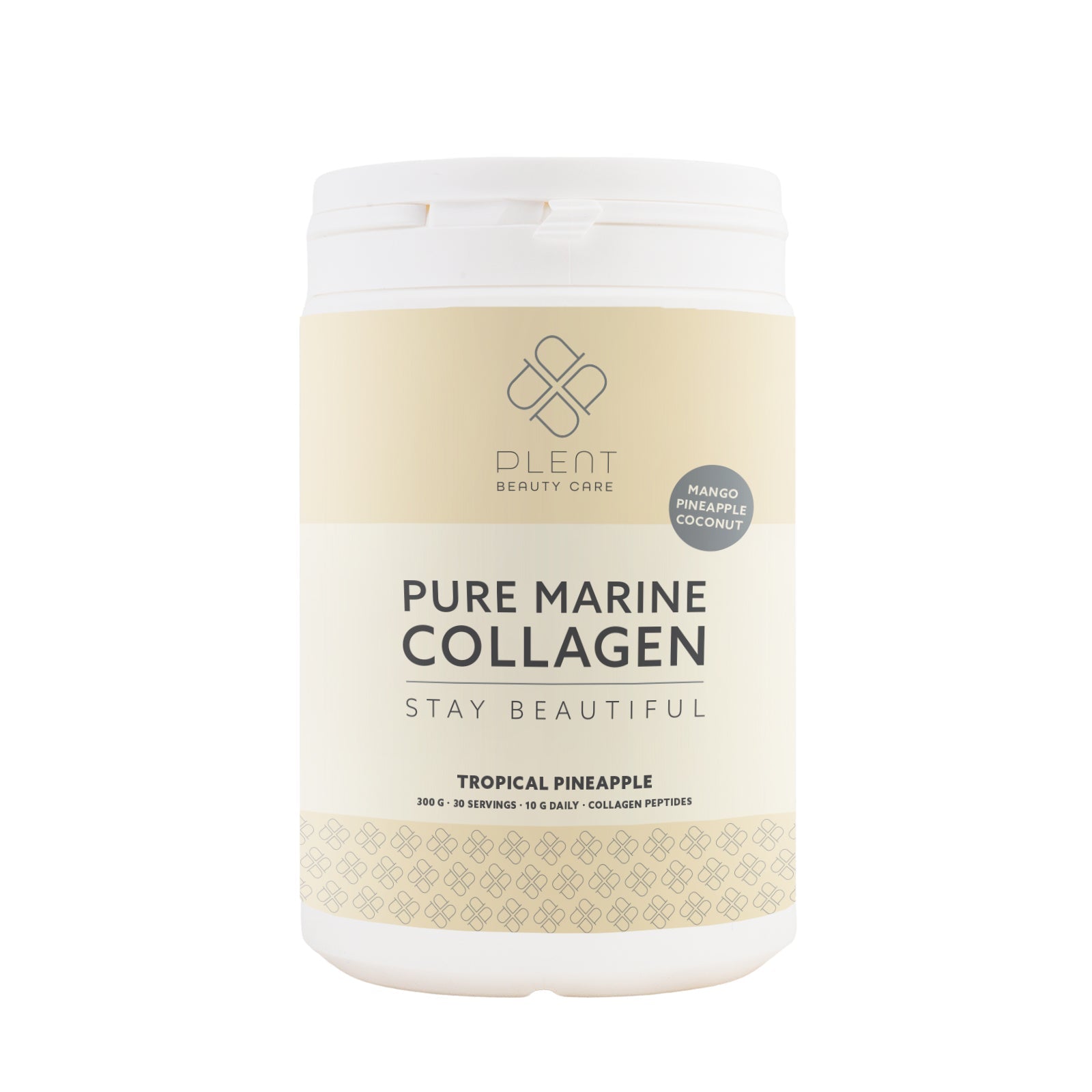 Se Plantforce - Plent Marine Collagen - Tropical Pineapple 300 Gram hos Suztain