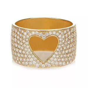 Heart ring for girlfriend gift 2023 valentines gift for lover high quality micro pave cz sparking bling finger rings - ANGY FASH N GLAM 