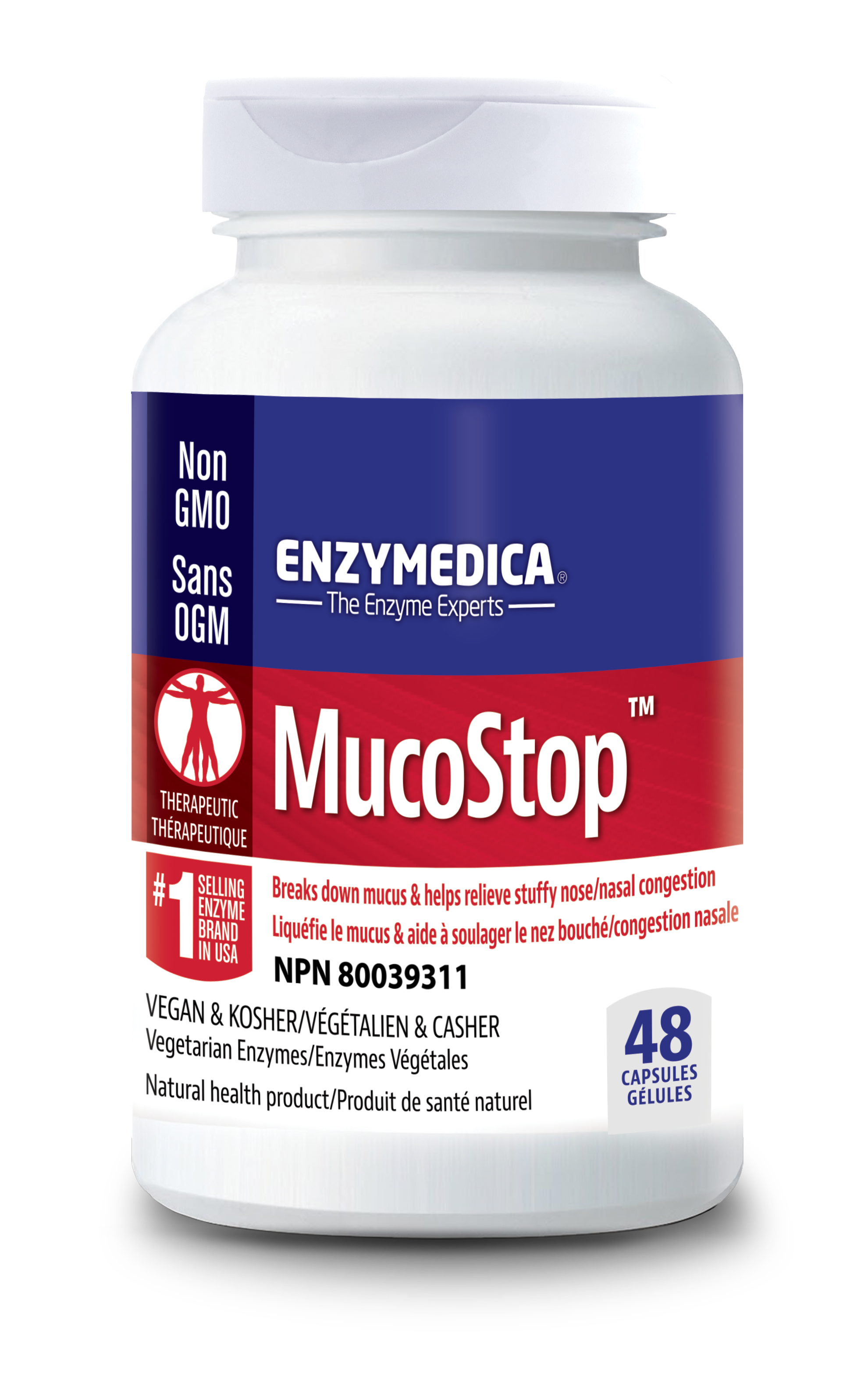 MucoStop, 48 Capsules - enzymedica.ca product image